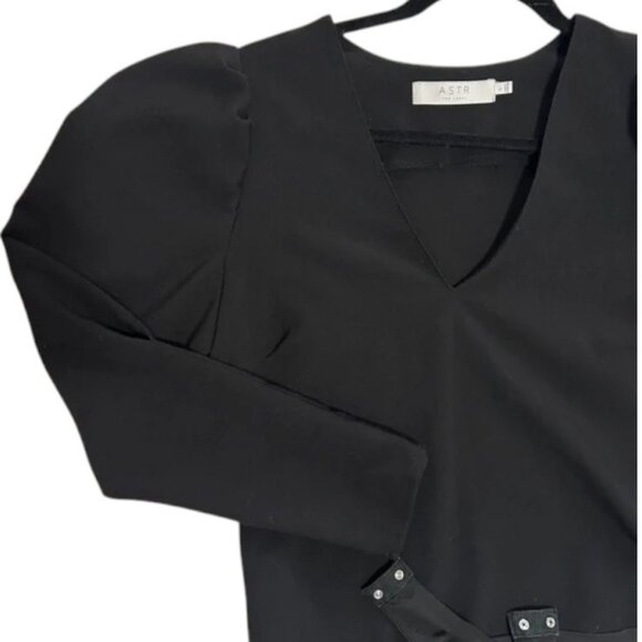 ASTR The Label black long puff sleeve bodysuit size L - Picture 4 of 9